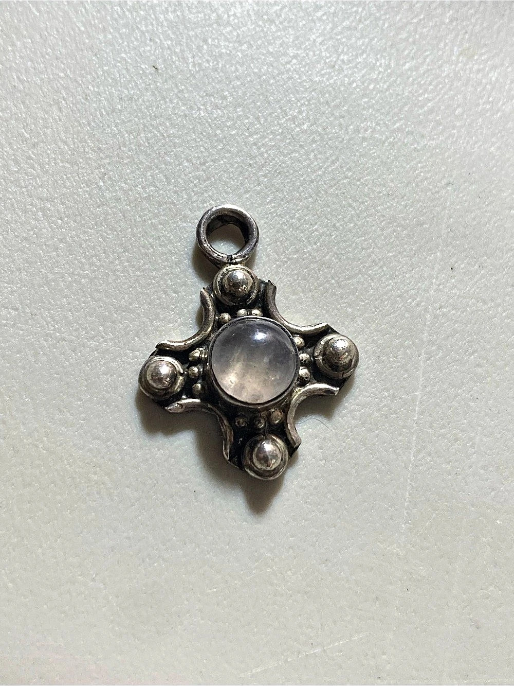 Silver Stone Pendant Necklace